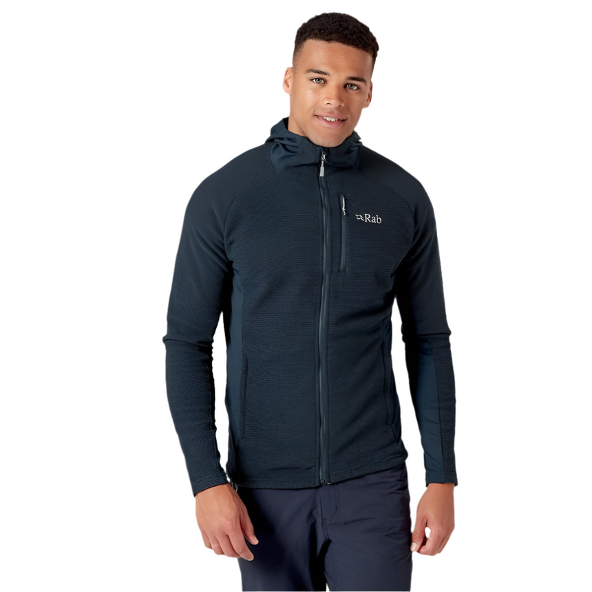 Rab Men's Capacitor Hoody in Graphene - worn