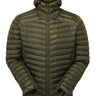 Rab Men's Cirrus Flex Insulated Hooded Jacket in Olive - front