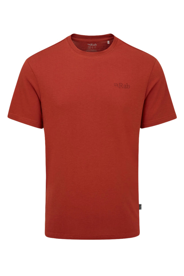 Rab Men's Crimp Logo Tee in Tuscan Red - front