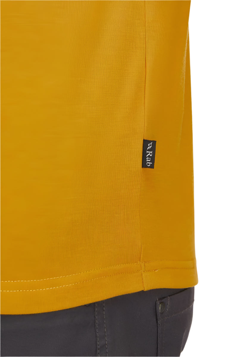 Rab Men's Crimp Reflection Tee in Sahara - seam label detail
