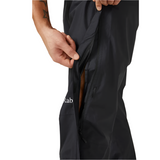 Rab Men's Downpour Eco Waterproof Full Zip Pants in Black - side zip detail, worn
