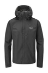 Rab Men's Downpour Eco Waterproof Jacket in Black - front