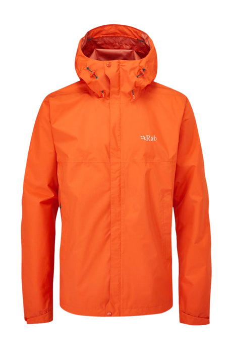 Rab Men's Downpour Eco Waterproof Jacket in Firecracker - front