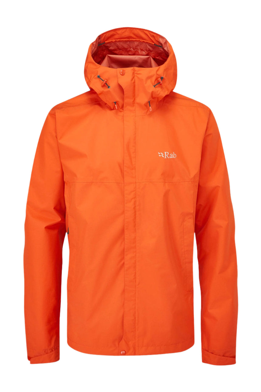 Rab Men's Downpour Eco Waterproof Jacket in Firecracker - front