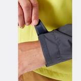 Rab Men's Downpour Eco Waterproof Jacket in Graphene/Zest - cuff detail