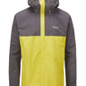 Rab Men's Downpour Eco Waterproof Jacket in Graphene/Zest - front