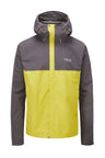 Rab Men's Downpour Eco Waterproof Jacket in Graphene/Zest - front
