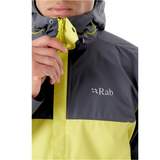 Rab Men's Downpour Eco Waterproof Jacket in Graphene/Zest - zip pull detail