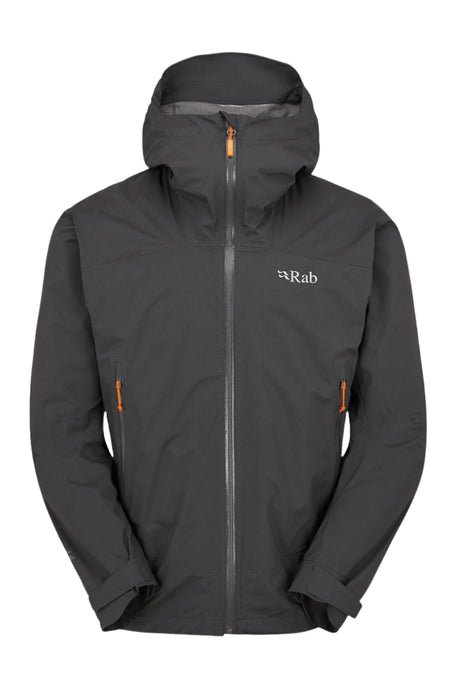 Rab Men's Downpour Light Waterproof Jacket in Anthracite - front