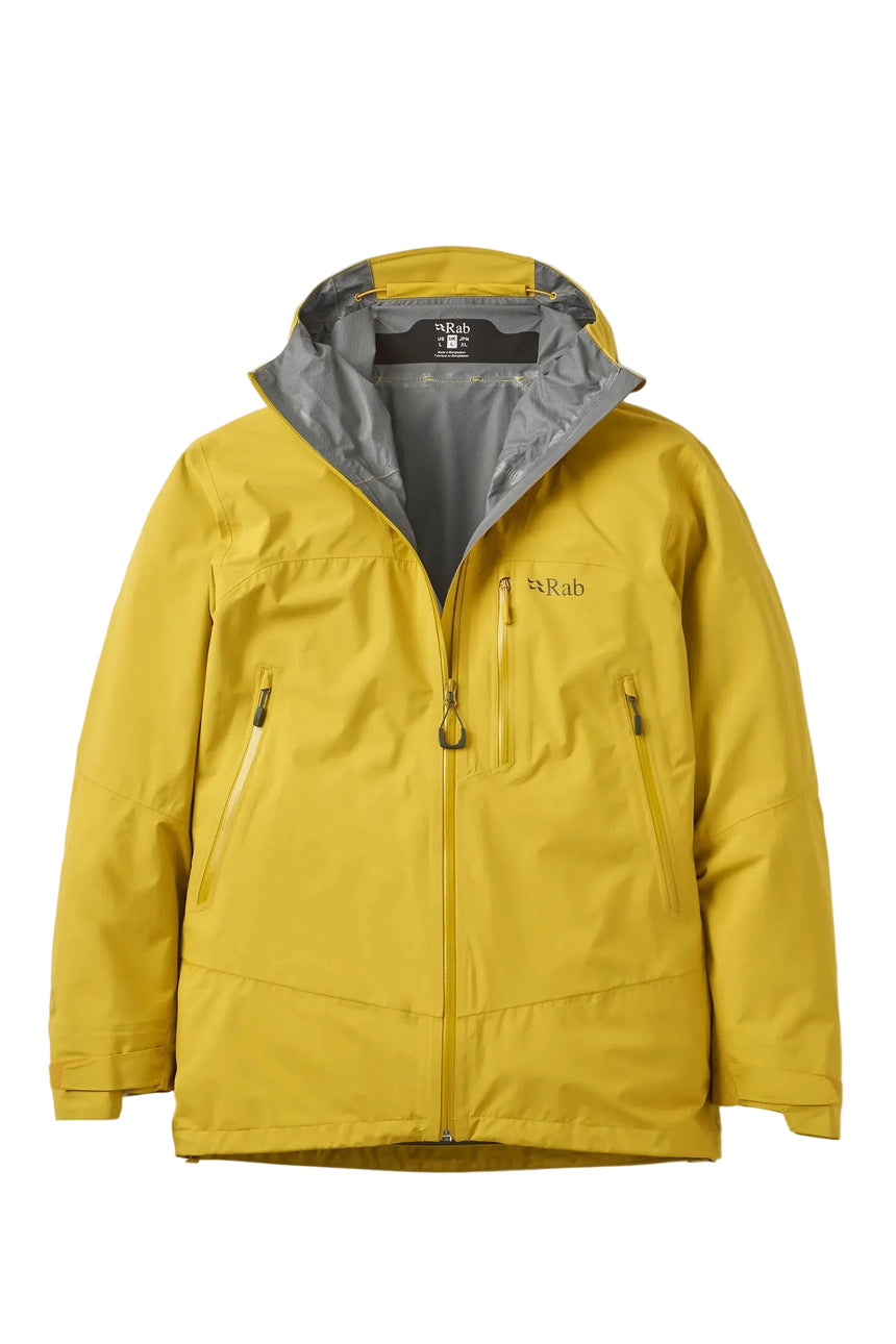 Rab Men's Downpour Mountain Waterproof Jacket in Dark Pollen - front