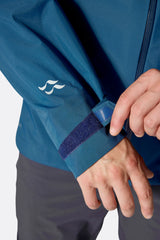 Rab Men's Downpour Mountain Waterproof Jacket in Tempest Blue - cuff detail