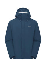 Rab Men's Downpour Waterproof Jacket in Tempest Blue - front