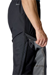 Rab Men's Downpour Waterproof Pants in Black - waistband adjustment detail, worn