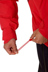 Rab Men's Firewall Guide Waterproof Jacket in Summit Red - drawcord detail