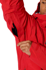 Rab Men's Firewall Guide Waterproof Jacket in Summit Red - hood adjustment detail