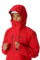 Rab Men's Firewall Guide Waterproof Jacket in Summit Red - hood detail