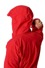 Rab Men's Firewall Guide Waterproof Jacket in Summit Red - hood side detail rear