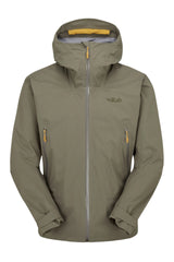 Rab Men's Firewall Light Waterproof Jacket in Light Khaki - front