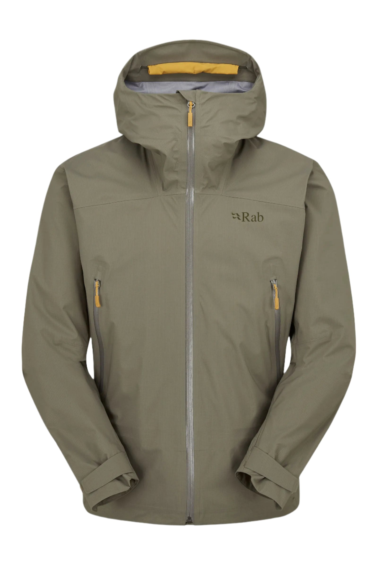 Rab Men's Firewall Light Waterproof Jacket in Light Khaki - front