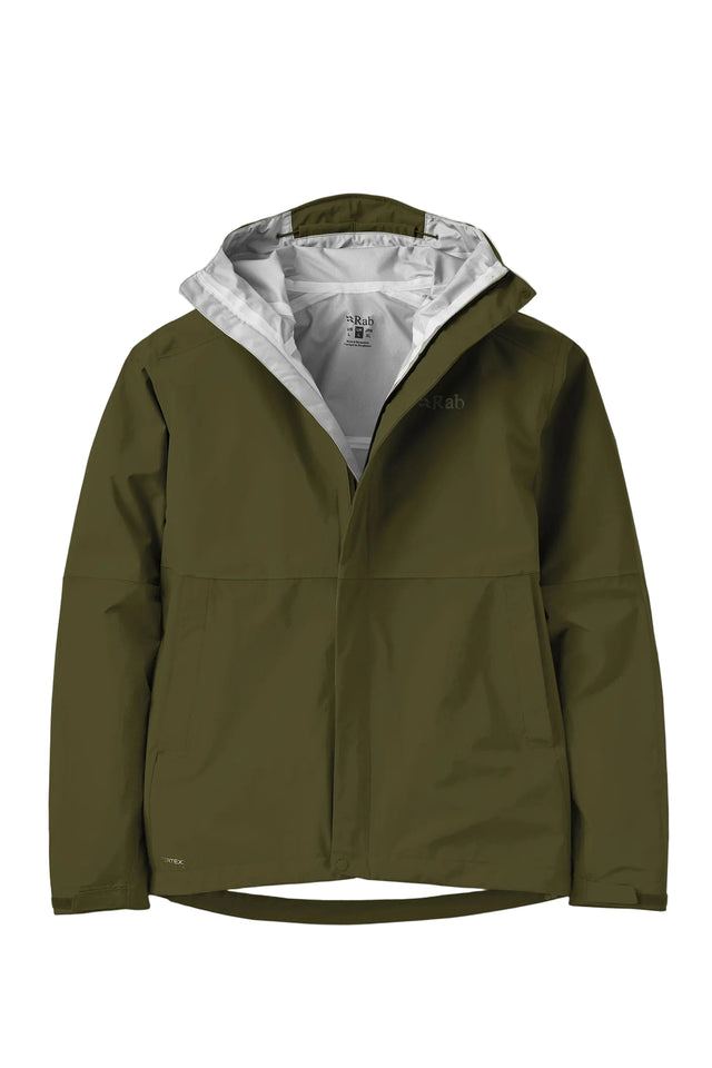 Rab Men's Firewall Waterproof Jacket in Army - front
