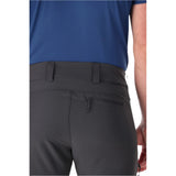 Rab Men's Incline Light Shorts in Anthracite - back pocket detail, worn