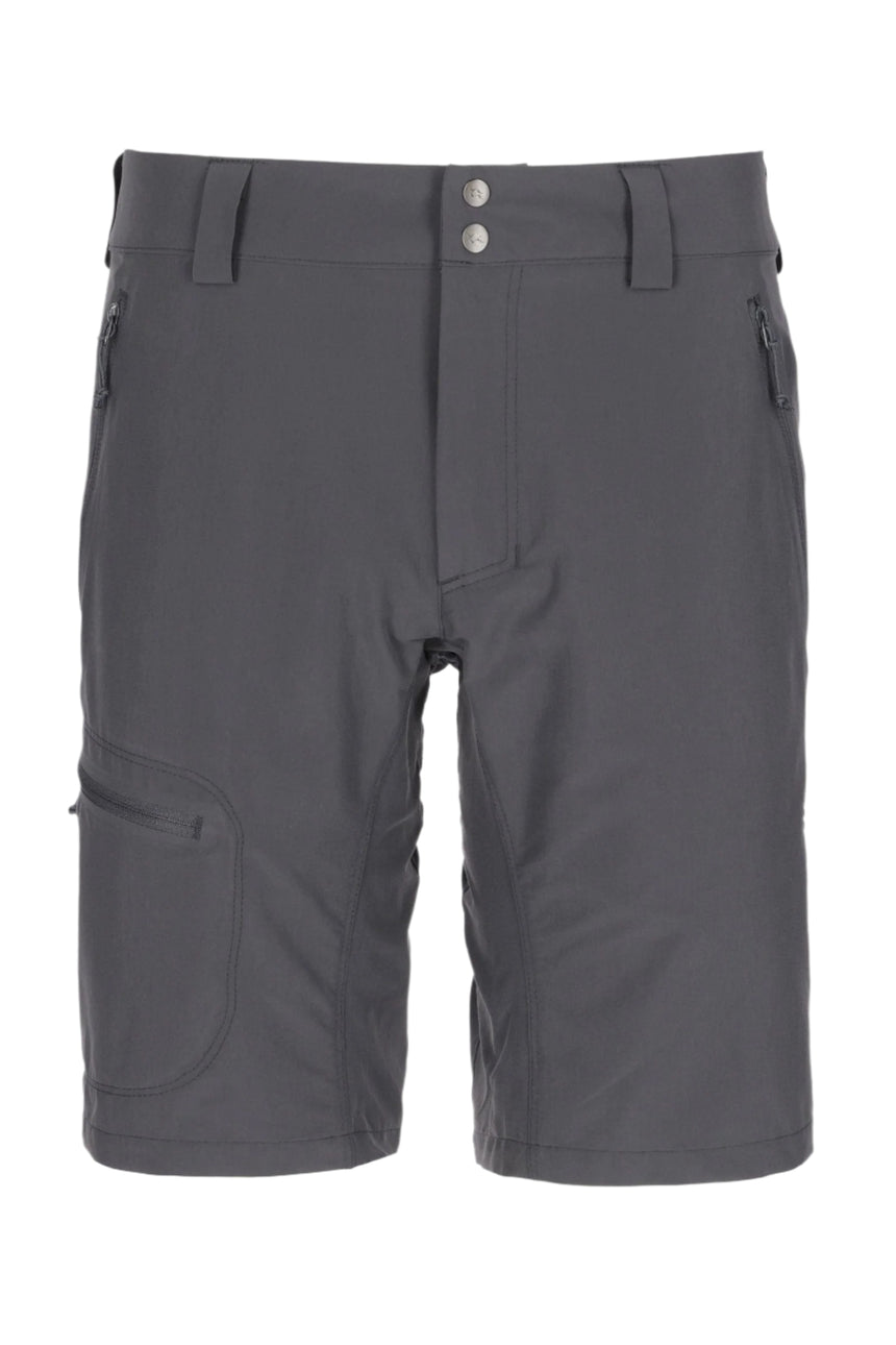 Rab Men's Incline Light Shorts in Anthracite - flat lay, front