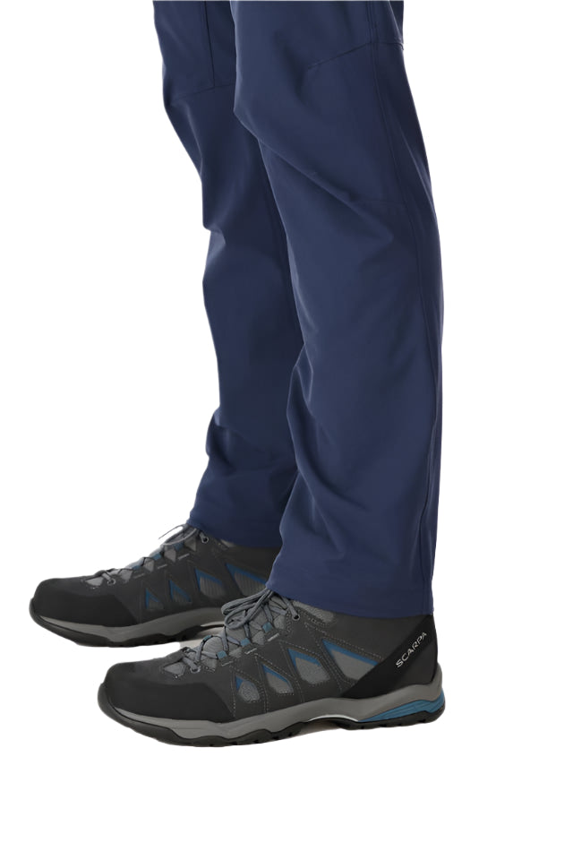 Rab Men's Incline Pants in Deep Ink (styling reference) - Worn, Legs Detail