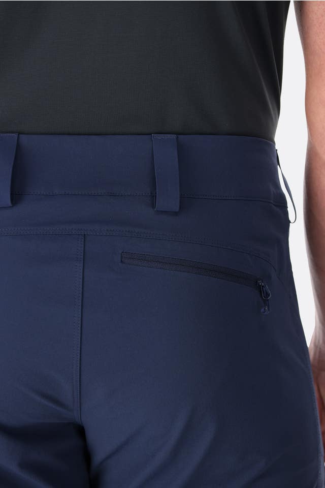Rab Men's Incline Pants in Deep Ink (styling reference) - Waistband Detail