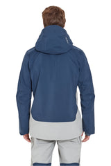 Rab Men's Khroma Converge GORE-TEX Ski Jacket in Tempest Blue/Light Zinc - back, worn (reference only, not a stocked colour)
