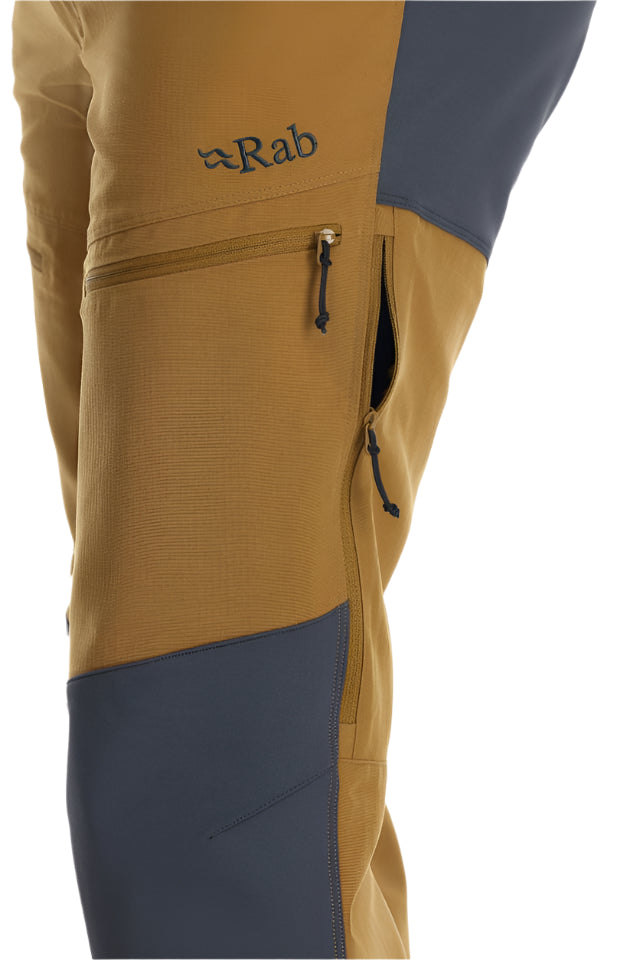 Rab Men's Lochan Pants in Cumin - thigh pocket detail