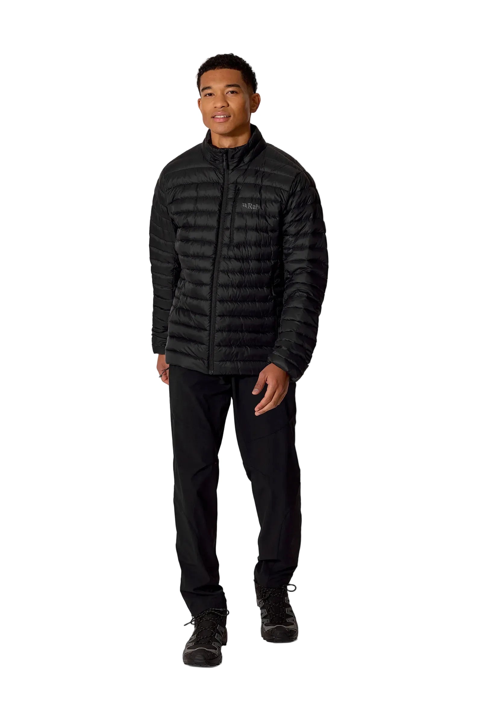 Rab Men's Microlight Down Jacket in Black - Worn, Full Length