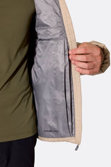 Rab Men's Microlight Down Jacket in Dark Pebble (Reference) - Lining Detail, Worn