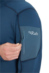 Rab Men's Modulus Hoody in Tempest Blue - chest pocket detail