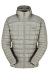 Rab Men's Mythic Alpine Light Down Jacket in Light Zinc - flat lay, front