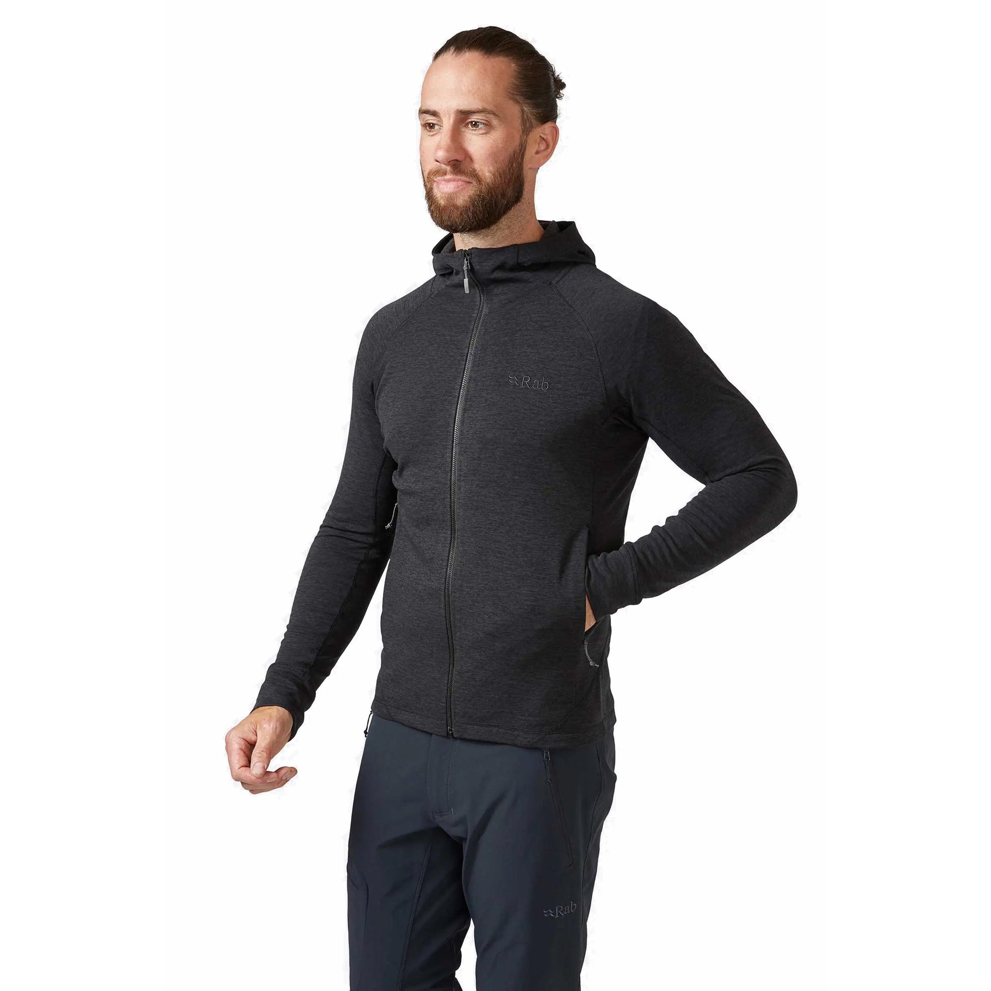Rab Men's Nexus Hoody in Black - Worn Front