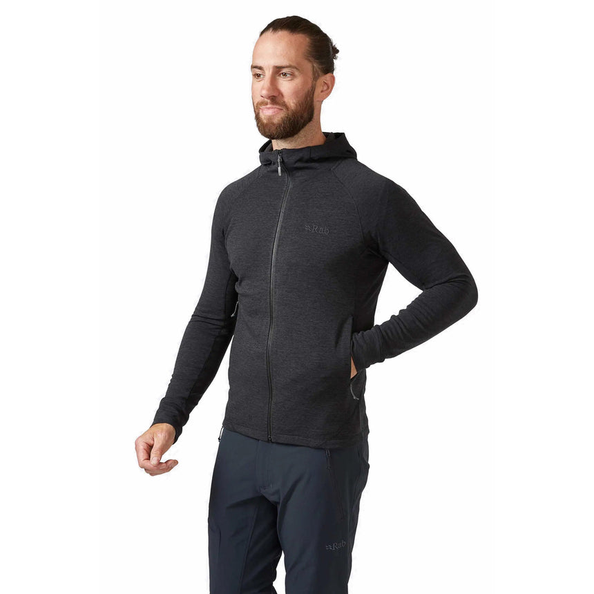 Rab Men's Nexus Hoody in Black - Worn Front