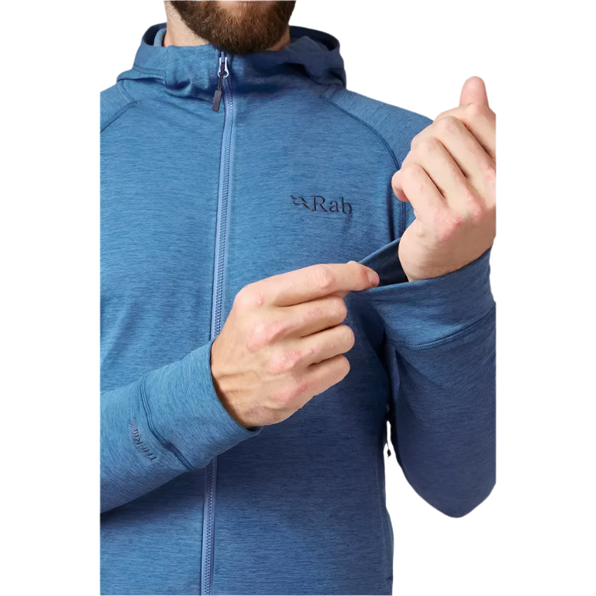 Rab Men's Nexus Hoody in Blue (styling reference) - Cuff Detail