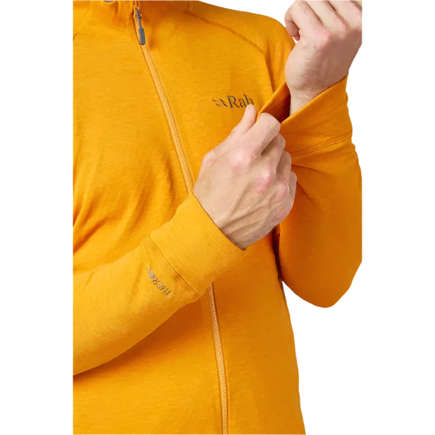 Rab Men's Nexus Jacket in Yellow (styling reference) - Zip Pull Detail