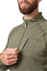 Rab Men's Nexus Pull-On in Light Khaki - chest pocket detail (cropped)