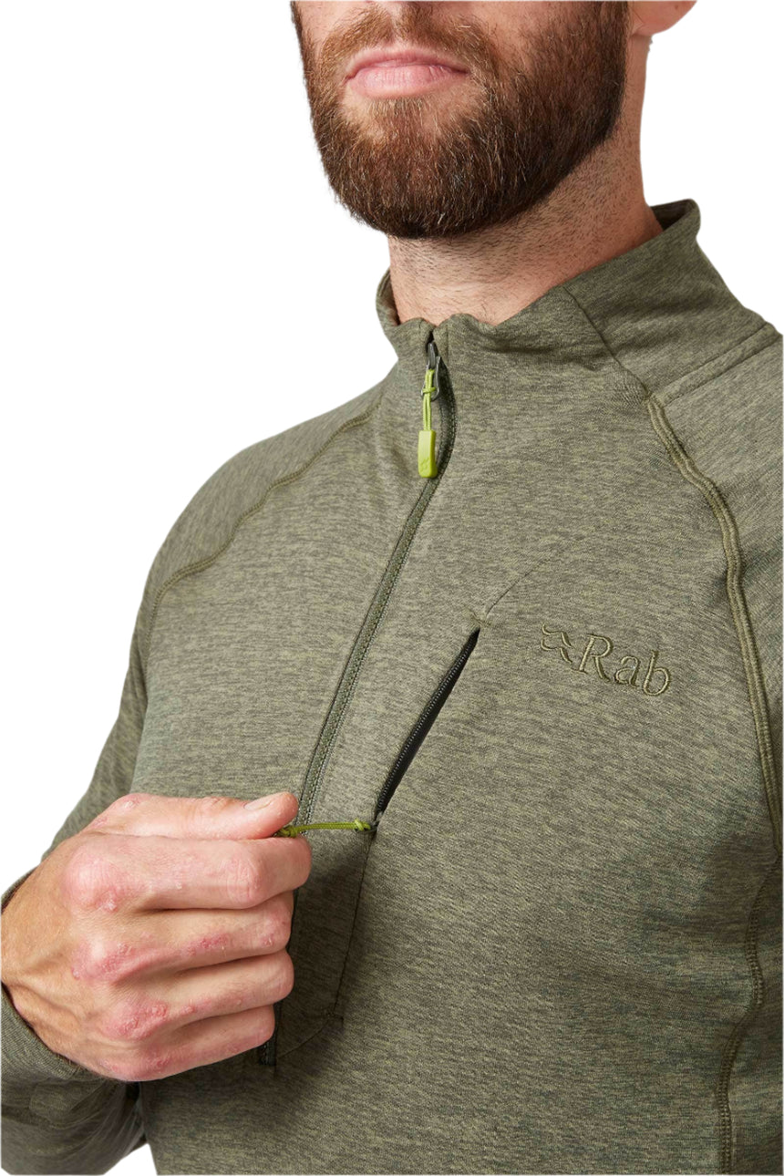 Rab Men's Nexus Pull-On in Light Khaki - chest pocket detail (cropped)