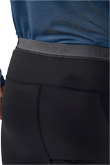 Rab Men's Ocular 3/4 Tights in Black - waistband detail, back