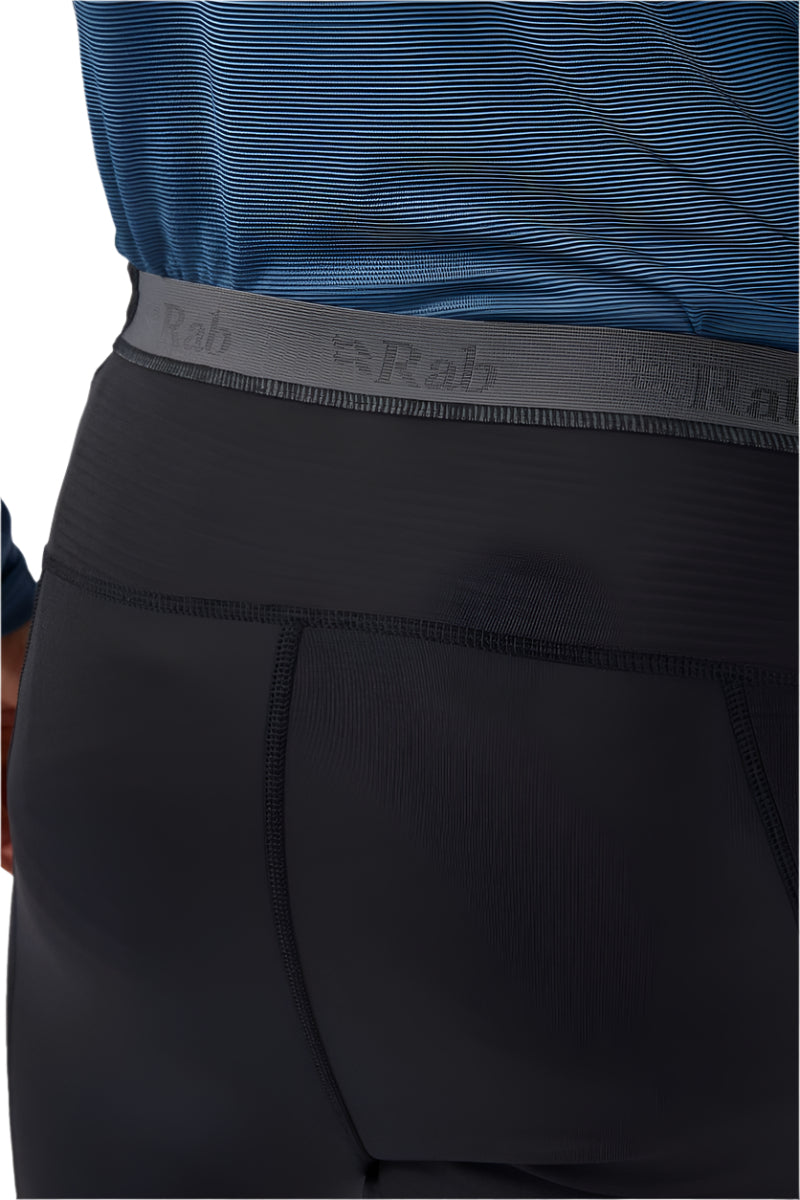 Rab Men's Ocular 3/4 Tights in Black - waistband detail, back