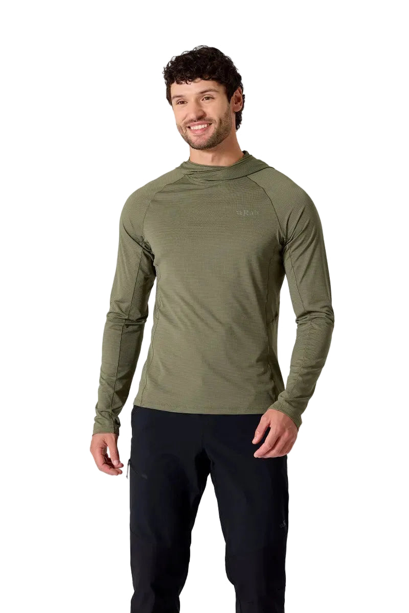 Rab Men's Sonic Hoody in Light Khaki - Worn Detail