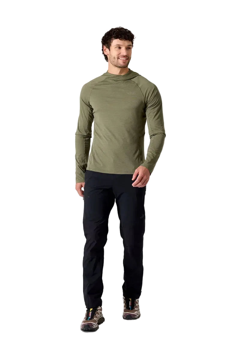 Rab Men's Sonic Hoody in Light Khaki - Worn Front