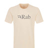 Rab Men's Stance Logo SS Tee in Ecru - flat lay, front