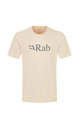 Rab Men's Stance Logo SS Tee in Ecru - flat lay, front