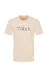Rab Men's Stance Logo SS Tee in Ecru - flat lay, front