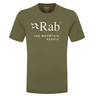 Rab Men's Stance Mountain SS Tee in Army - flat lay, front