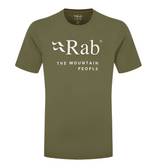 Rab Men's Stance Mountain SS Tee in Army - flat lay, front