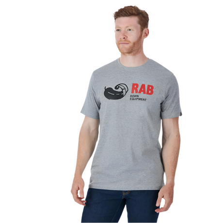 Rab Men's Stance Vintage SS Tee in Grey Marl - worn, front